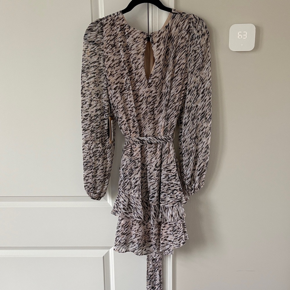 Nordstrom Black and Cream Long Sleeve Dress